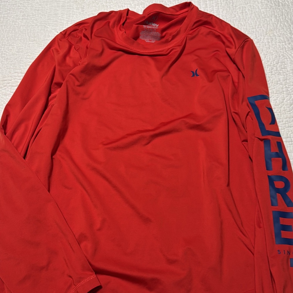 Hurley Men's Vibrant Red Long Sleeve Tee